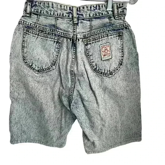 Canvas Vintage Acid Wash Denim Cut-Off Shorts Size S Blue- 26” waist - Picture 4 of 8